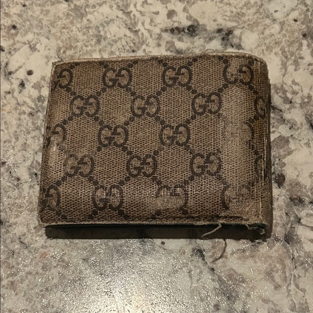 Gucci Brown Tiger Monogram Print Wallet